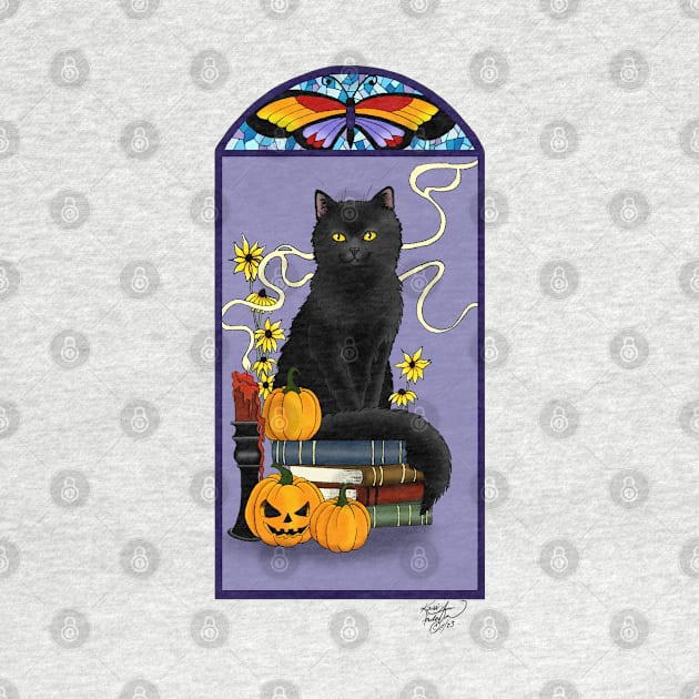 Art Nouveau Black Cat by tigressdragon